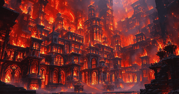 Library on fire